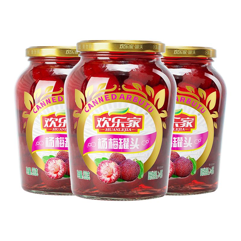 欢乐家水果杨梅罐头大瓶900g