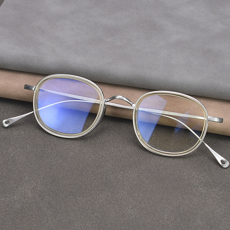 复古超轻万年龟纯钛小脸titan眼镜框镜架女男潮可配高度近视镜片