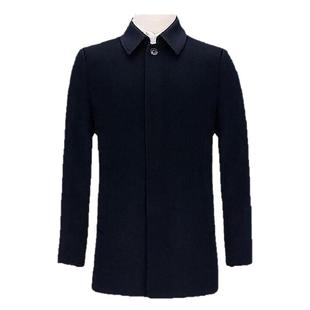 鼎铜羊绒大衣男短款中老年冬季高端羊毛商务休闲男士翻领毛呢外套