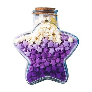 星星折纸手工diy夜光渐变星星瓶幸运星专用纸材料折纸星星彩色星星条星星罐马卡龙蓝色叠星星专用小纸条礼物