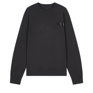 速写男装秋季新款长袖毛衫绵羊毛休闲纯色圆领时尚前卫潮流针织衫