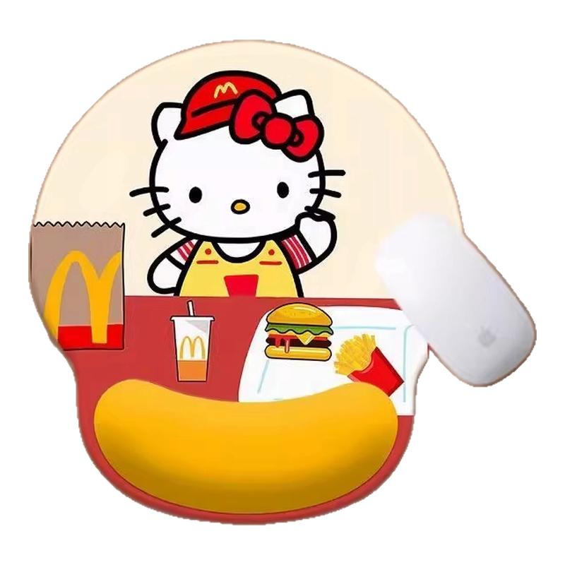 可爱kitty猫护腕鼠标垫橡胶软垫卡通笔记本键盘手托粉色办公桌垫