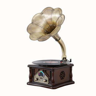 复古留声机音响客厅美式装饰摆件礼物黑胶唱机老式唱片机蓝牙音箱