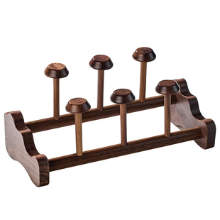 胡桃木杯架玻璃茶杯沥水架茶道配件茶具收纳架家用简约茶杯架置物