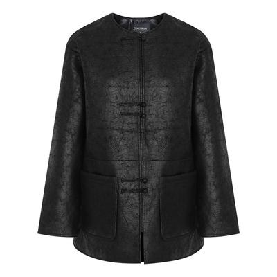 爆裂纹PU保暖休闲皮衣