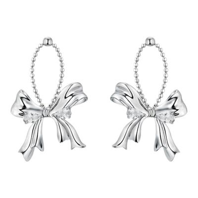 金属蝴蝶结耳环小众高级感耳饰品