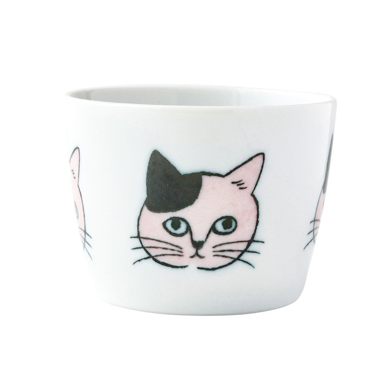 日本插画师釉下彩猫咪茶杯