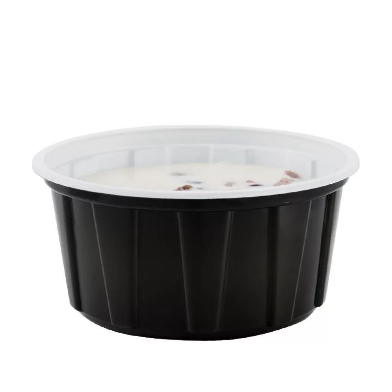 新天力黑色一次性餐盒加厚圆形带盖食品级可微波加热外卖打包饭盒