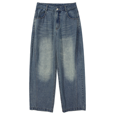 复古宽松BF休闲通勤牛仔裤子潮男