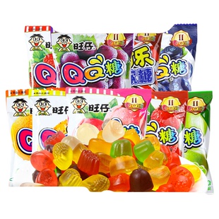 旺仔QQ糖软糖休闲食品小零食果汁糖水果糖儿时小吃网红分享橡皮糖