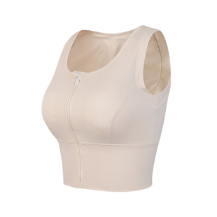 健身女孩拉链运动内衣遮副乳高强度防震跑步文胸聚拢外穿瑜伽背心