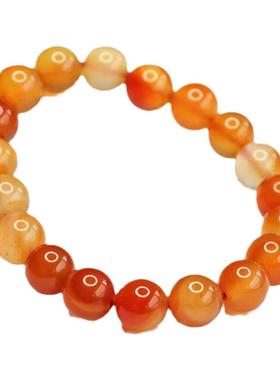 天然红玛瑙手链女款单圈6mm圆珠