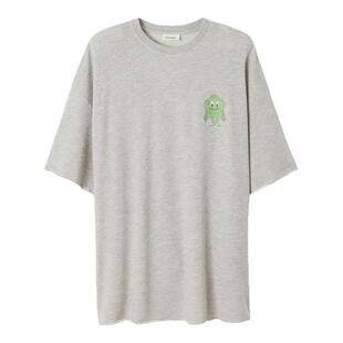 American Vintage设计师品牌LOOKNOW25春夏新款灰色圆领短袖长T恤