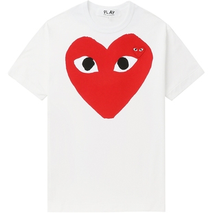 IT CDG PLAY COMME des GARCONS川久保玲情侣爱心logo装饰短袖T恤