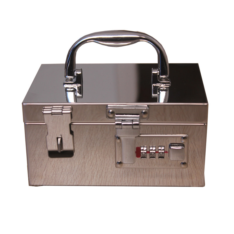 现货小号不锈钢放章箱带密码锁扣收银盒收纳箱凭条票据箱批发定做