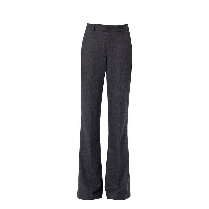 ADDTOBAG【奢感】秋冬羊毛混纺西裤极简老钱高腰直筒微喇垂感长裤