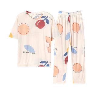 乌拉拉公主莫代尔睡衣女夏季薄款短袖长裤2025年新款可外穿家居服