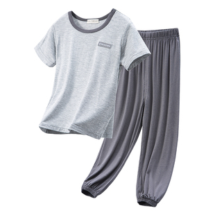 儿童睡衣莫代尔男童女童宝宝薄款空调服家居服短袖春夏季青少年