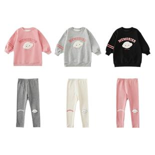 幼悠女童卫衣春秋款可爱卡通中长款百搭春秋上衣小女孩修身打底裤