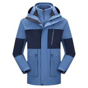 户外冲锋衣抓绒衣内胆登山服三合一防风防水外套女潮牌高端男定制