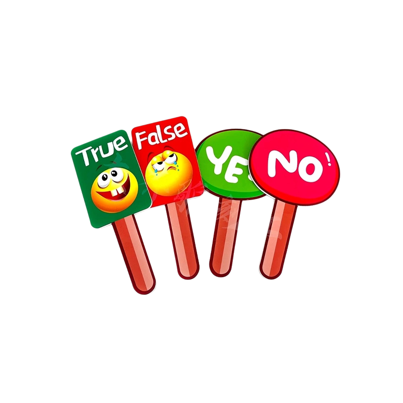 yes no手举牌对错赞成支持反对晋级淘汰英语课堂教具萌趣设计标牌