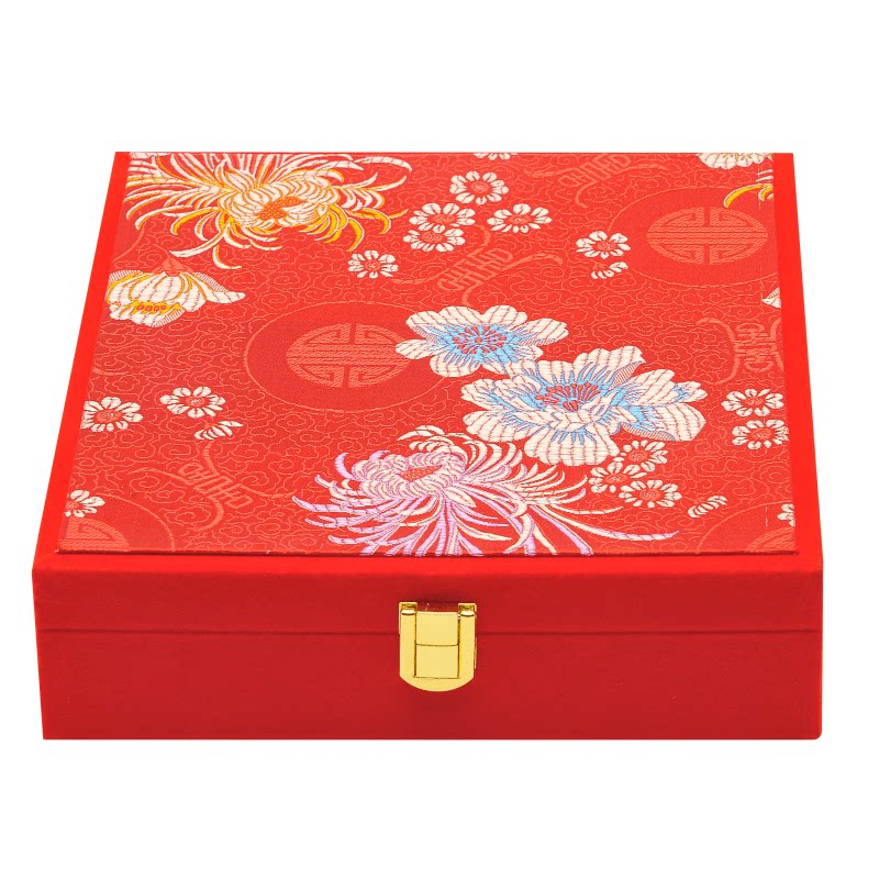 Fuyin三金五金首饰盒缎面首饰盒