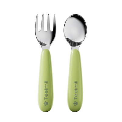 Teeimii不锈钢宝宝勺子训练叉勺