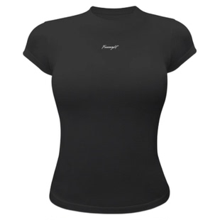 FRESOUGHT夏季清凉天丝莫代尔修身短袖日常健身运动训练上衣女士