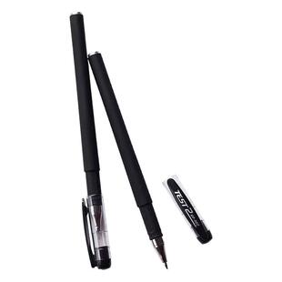 新款黑色中性笔黑色签字笔子弹头针管头黑色笔杆商务办公文具笔