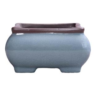 多肉花盆陶瓷复古长方形肉肉老桩绿植拇指盆透气盆桌面文竹小盆景