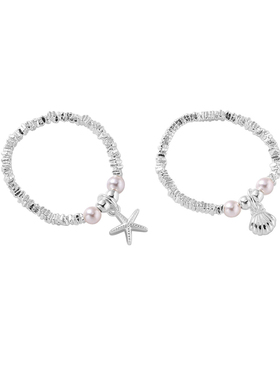 通体925纯银碎银子贝壳海星珍珠戒指环女ins小众设计轻奢高级感潮