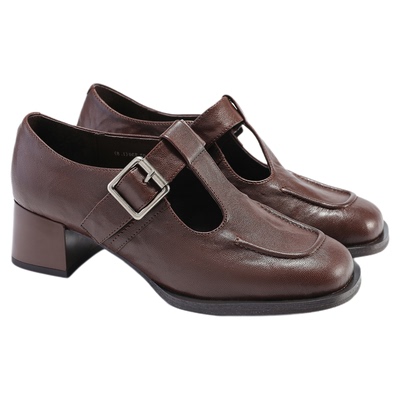 fed真皮单鞋冬季新款女鞋高跟玛丽珍鞋复古小皮鞋女S0911-YAB119