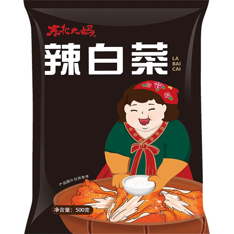 5袋装正宗东北大妈朝鲜辣白菜500g整颗甜辣腌制 韩国泡菜商用批发