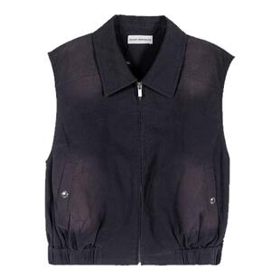 SHORT SENTENCE短句女士翻领拉链款休闲马甲银泰百货 301574