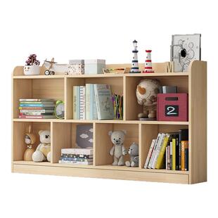 实木书架家用儿童书柜客厅学生落地简易靠墙置物架收纳一体储物柜