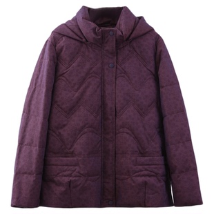 中老年女士冬装新款加厚保暖外套妈妈装大码连帽羽绒服上衣