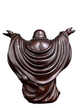 黑檀木雕弥勒佛像摆件招财纳客