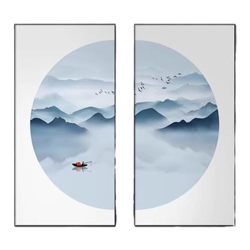 新中式装饰画玄关茶室挂画禅意客厅沙发背景墙画书房餐厅花鸟壁画
