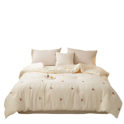 原棉A类大豆被子双层纱刺绣