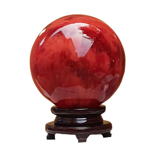 厂家直销正品朱砂球 天然红色水晶球摆件 天然原石原矿红色朱砂石