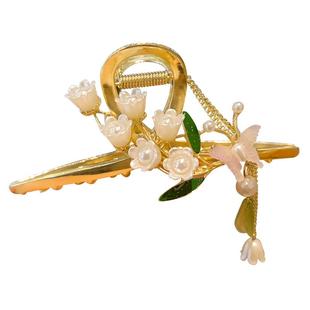 古风流苏发夹女2024新款后脑勺盘发抓夹高级感鲨鱼夹汉服发卡头饰