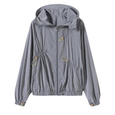 AlmondRocks山系户外抽褶原纱防晒衣设计感防风外套女upf50+