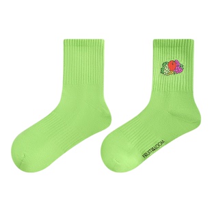 美国百年「鲜果布衣」新品男女糖果色短袜休闲运动春季潮流棉袜子