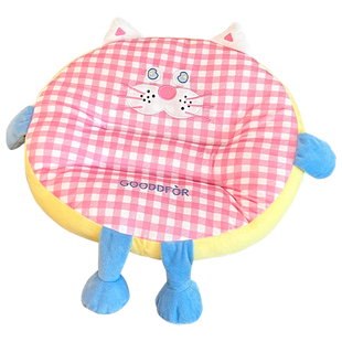 可爱格纹坐垫2025新款学生办公室久坐圆形屁垫冬季毛绒加厚椅子垫