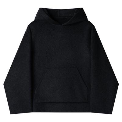 重磅950g羊毛双面卫衣男长毛呢子外套加厚款上衣帅气情侣短款男装