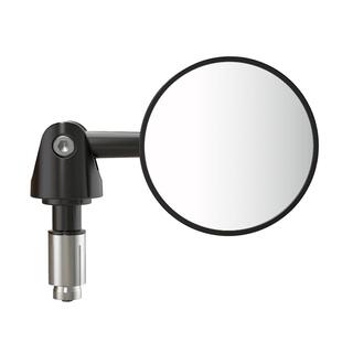 复古摩托车改装电动车反光镜铝合金凸面小圆镜握把手把车把后视镜