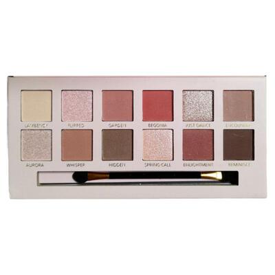 超好看的眼影~十二色海棠花油画风格眼影盘 腮红修容高光一体盘