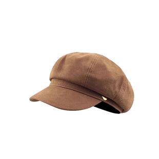 麂皮绒八角帽子女款2025新款秋冬美拉德风鸭舌贝雷帽显脸小报童帽