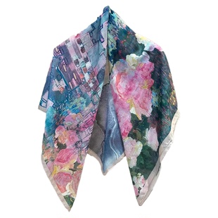 复古印花方巾女款2026新款新疆西藏旅行丝巾夏季防晒纱巾披肩头巾