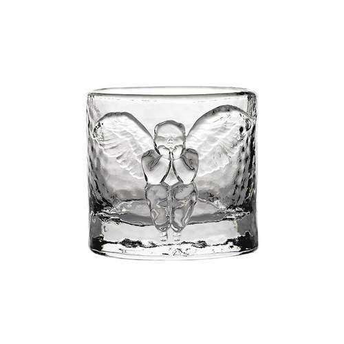 稀奇艺术男士威士忌天使浮雕冷水洋酒水玻璃杯子生日艺术礼品盒装